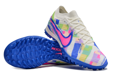Nike Air Zoom Mercurial Vapor 15 Elite TF Football Shoes - White/Rainbow