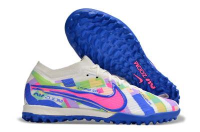 Nike Air Zoom Mercurial Vapor 15 Elite TF Football Shoes - White/Rainbow