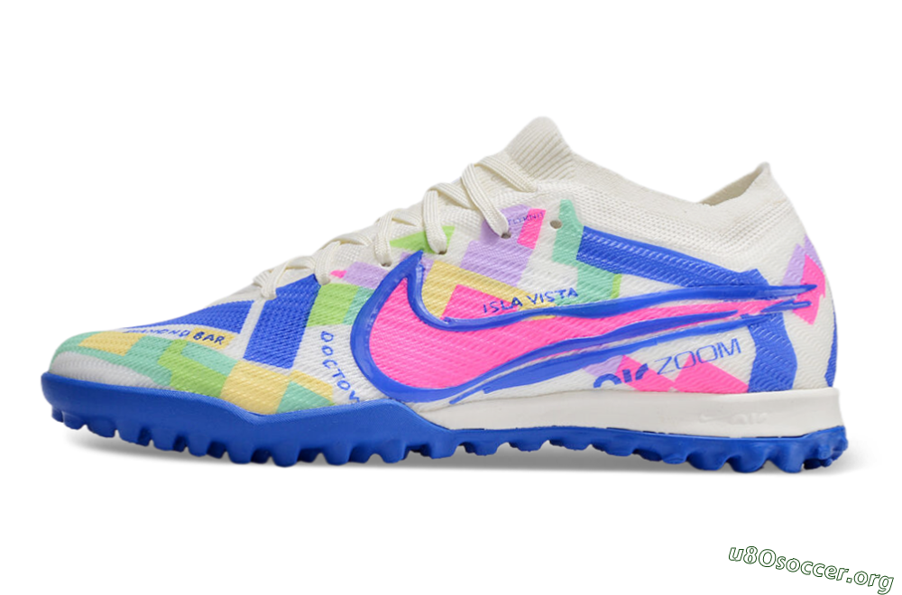 Nike Air Zoom Mercurial Vapor 15 Elite TF Football Shoes - White/Rainbow 3