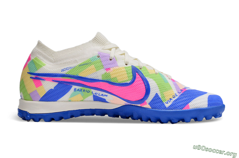 Nike Air Zoom Mercurial Vapor 15 Elite TF Football Shoes - White/Rainbow 5