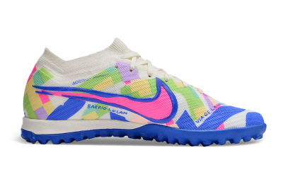 Nike Air Zoom Mercurial Vapor 15 Elite TF Football Shoes - White/Rainbow