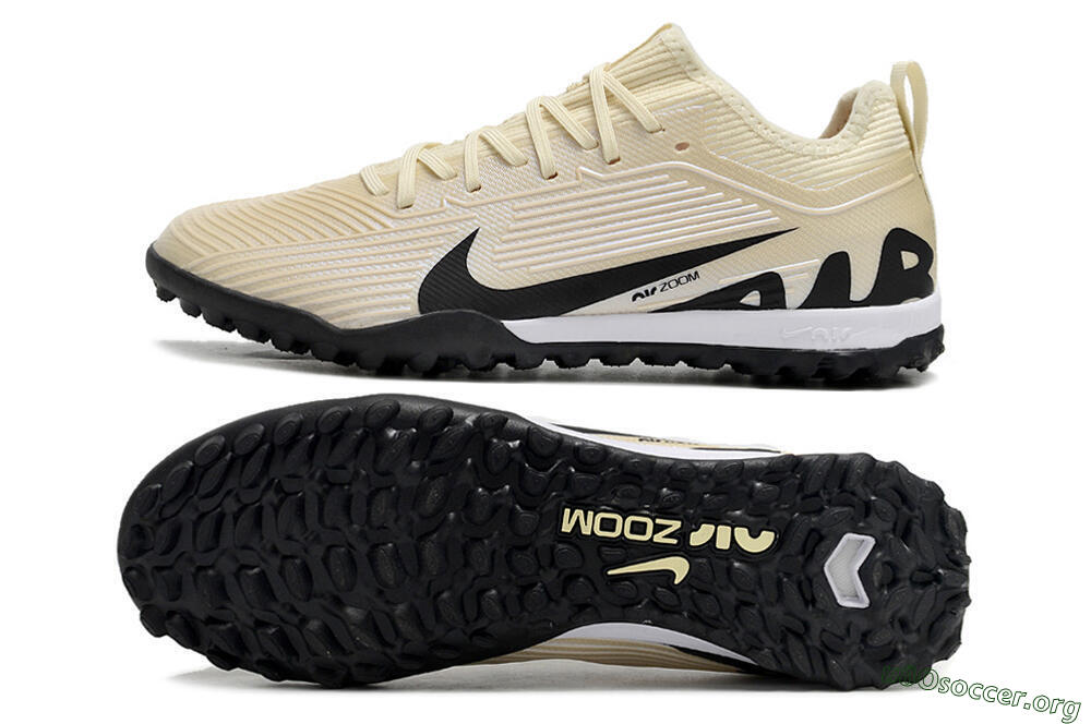 Nike Air Zoom Mercurial Vapor 15 Elite TF Football Shoes - Beige/Black/White 1