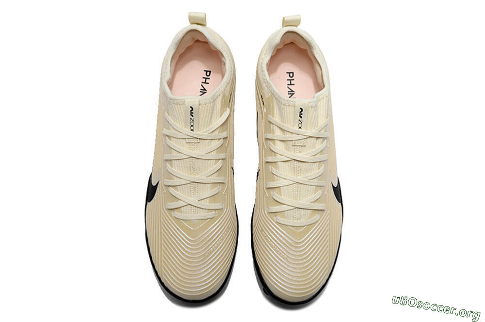 Nike Air Zoom Mercurial Vapor 15 Elite TF Football Shoes - Beige/Black/White 4