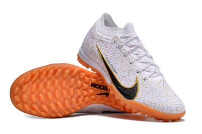 Nike Air Zoom Mercurial Vapor 15 Elite TF Football Shoes - White/Black/Gold