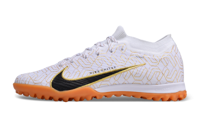 Nike Air Zoom Mercurial Vapor 15 Elite TF Football Shoes - White/Black/Gold