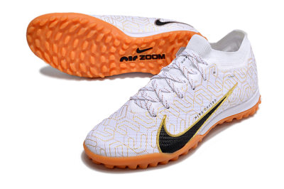 Nike Air Zoom Mercurial Vapor 15 Elite TF Football Shoes - White/Black/Gold