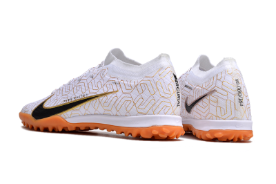 Nike Air Zoom Mercurial Vapor 15 Elite TF Football Shoes - White/Black/Gold
