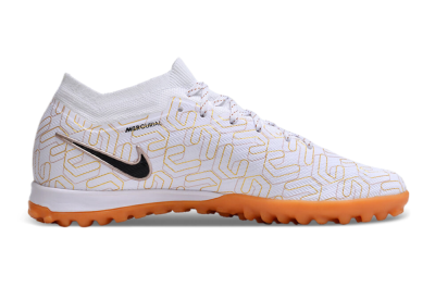 Nike Air Zoom Mercurial Vapor 15 Elite TF Football Shoes - White/Black/Gold