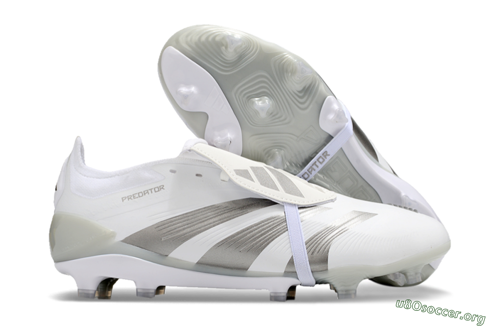 Adidas Predator Elite Foldover Tongue FG Football Boots - White/Grey 2