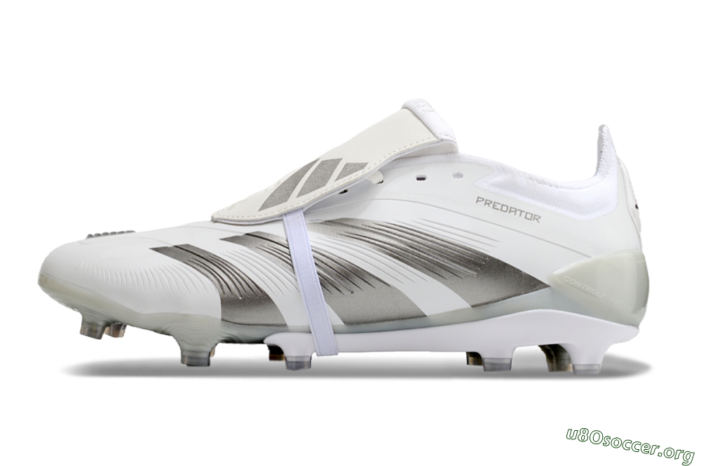 Adidas Predator Elite Foldover Tongue FG Football Boots - White/Grey 3
