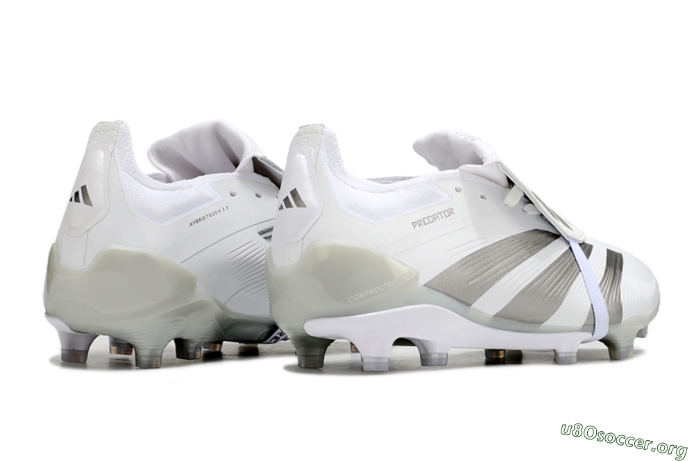 Adidas Predator Elite Foldover Tongue FG Football Boots - White/Grey 6