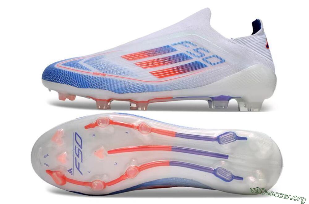 Adidas F50 Adizero FG Football Boots - White/Blue/Orange 1