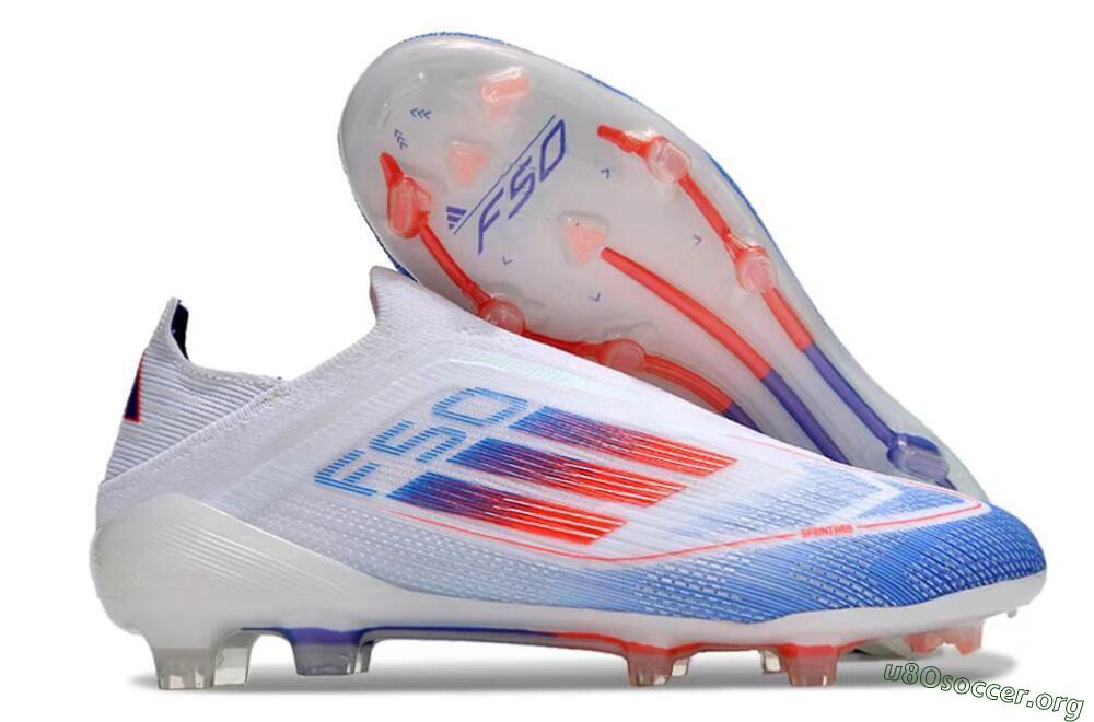 Adidas F50 Adizero FG Football Boots - White/Blue/Orange 2