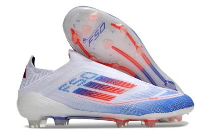 Adidas F50 Adizero FG Football Boots - White/Blue/Orange