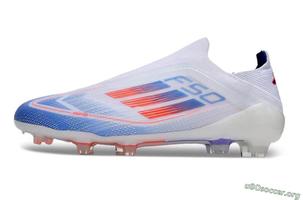 Adidas F50 Adizero FG Football Boots - White/Blue/Orange 3