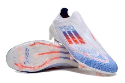 Adidas F50 Adizero FG Football Boots - White/Blue/Orange