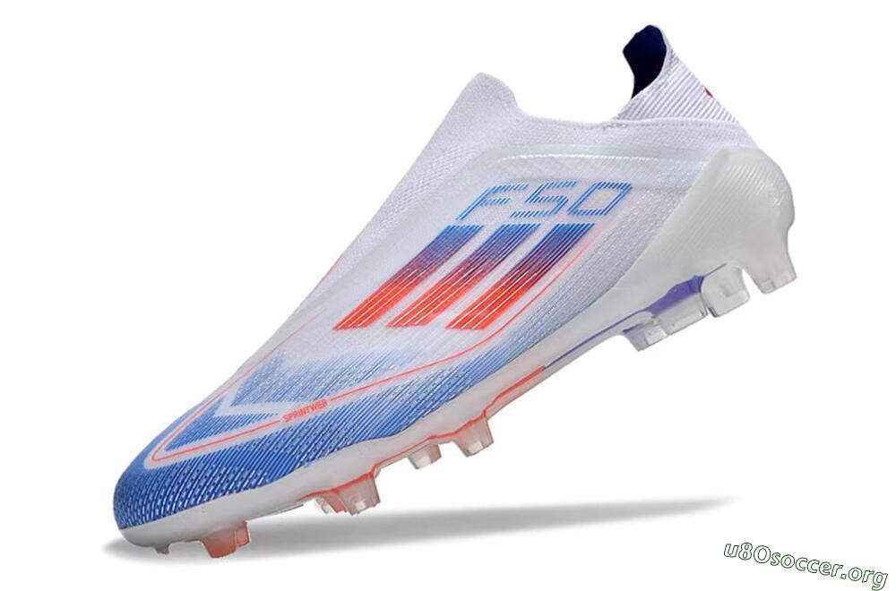 Adidas F50 Adizero FG Football Boots - White/Blue/Orange 4