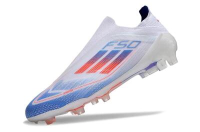 Adidas F50 Adizero FG Football Boots - White/Blue/Orange