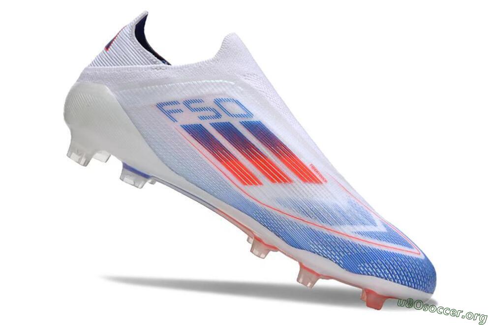 Adidas F50 Adizero FG Football Boots - White/Blue/Orange 5