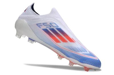Adidas F50 Adizero FG Football Boots - White/Blue/Orange