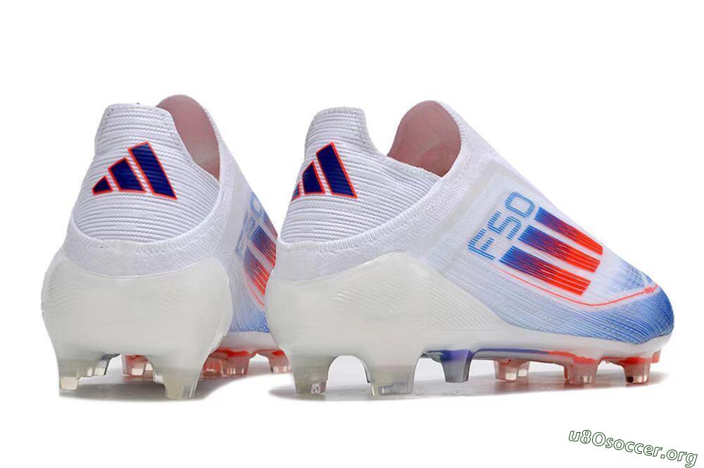 Adidas F50 Adizero FG Football Boots - White/Blue/Orange 6