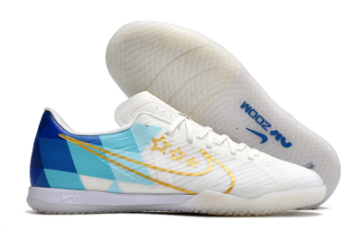 Nike Air Zoom Mercurial Vapor 15 Academy IC Football Shoes - White/Gold/Jade/Blue