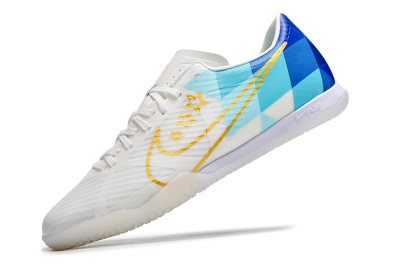 Nike Air Zoom Mercurial Vapor 15 Academy IC Football Shoes - White/Gold/Jade/Blue