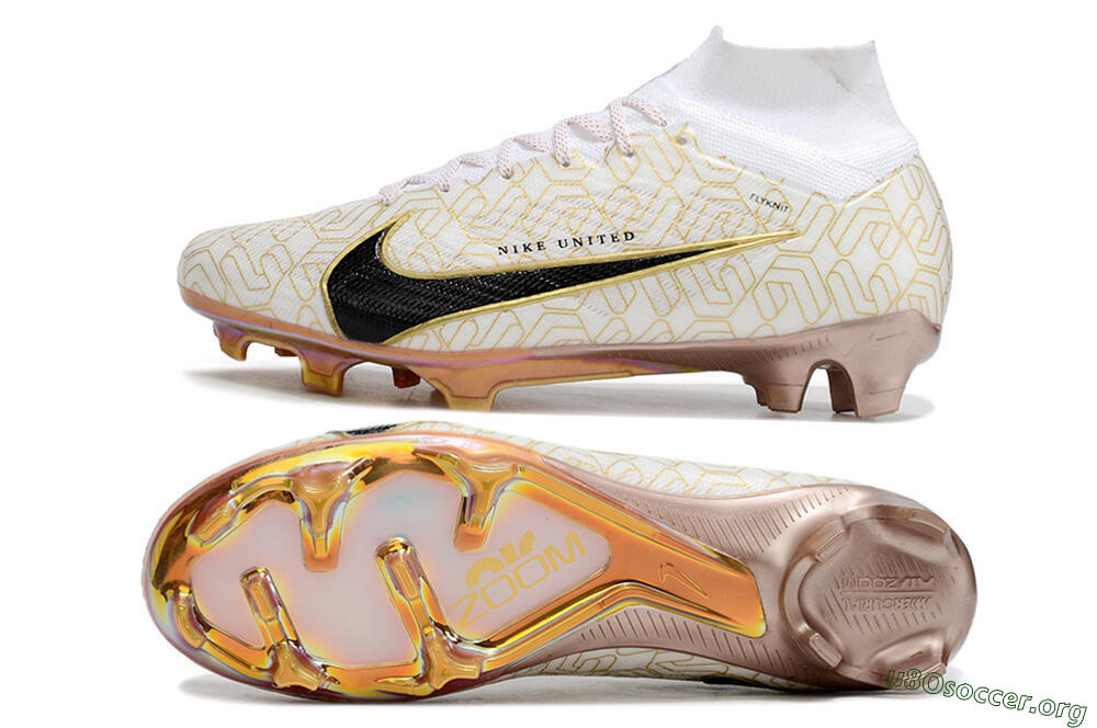 Nike Air Zoom Mercurial Superfly 9 Elite MR FG Football Boots - White/Black/Gold 1