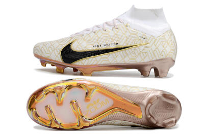 Nike Air Zoom Mercurial Superfly 9 Elite MR FG Football Boots - White/Black/Gold