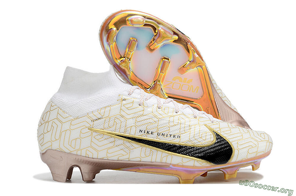 Nike Air Zoom Mercurial Superfly 9 Elite MR FG Football Boots - White/Black/Gold 2