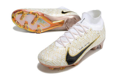 Nike Air Zoom Mercurial Superfly 9 Elite MR FG Football Boots - White/Black/Gold