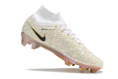 Nike Air Zoom Mercurial Superfly 9 Elite MR FG Football Boots - White/Black/Gold