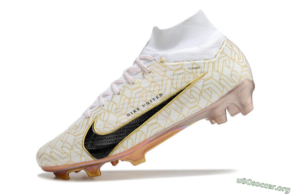 Nike Air Zoom Mercurial Superfly 9 Elite MR FG Football Boots - White/Black/Gold 5