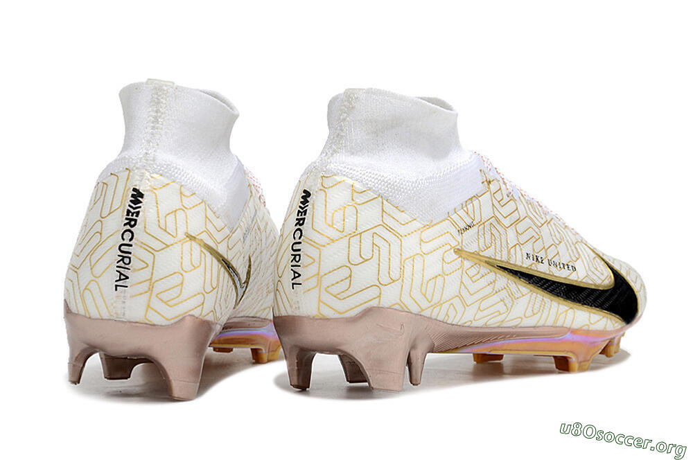 Nike Air Zoom Mercurial Superfly 9 Elite MR FG Football Boots - White/Black/Gold 6