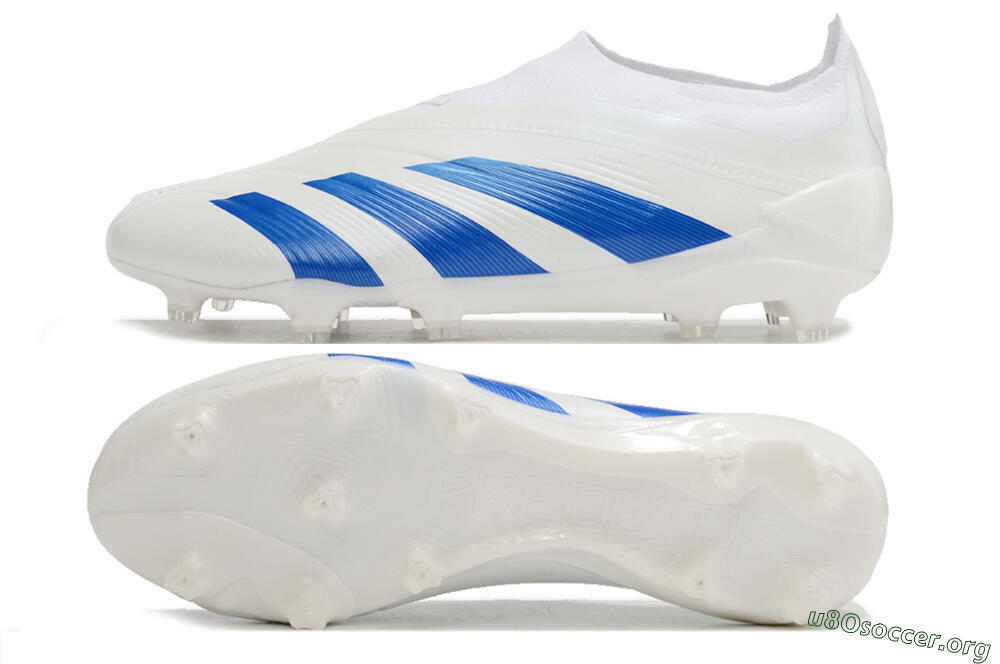 Adidas Predator Elite Laceless FG Football Boots - White/Blue 1
