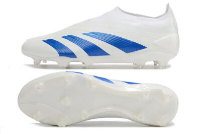 Adidas Predator Elite Laceless FG Football Boots - White/Blue