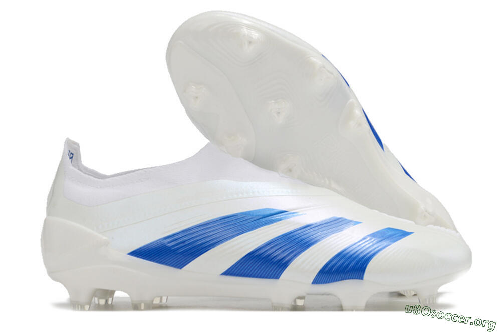 Adidas Predator Elite Laceless FG Football Boots - White/Blue 2