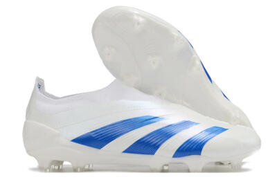 Adidas Predator Elite Laceless FG Football Boots - White/Blue