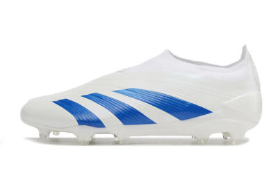 Adidas Predator Elite Laceless FG Football Boots - White/Blue