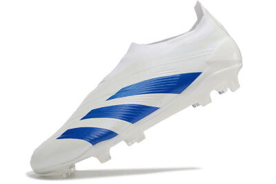 Adidas Predator Elite Laceless FG Football Boots - White/Blue