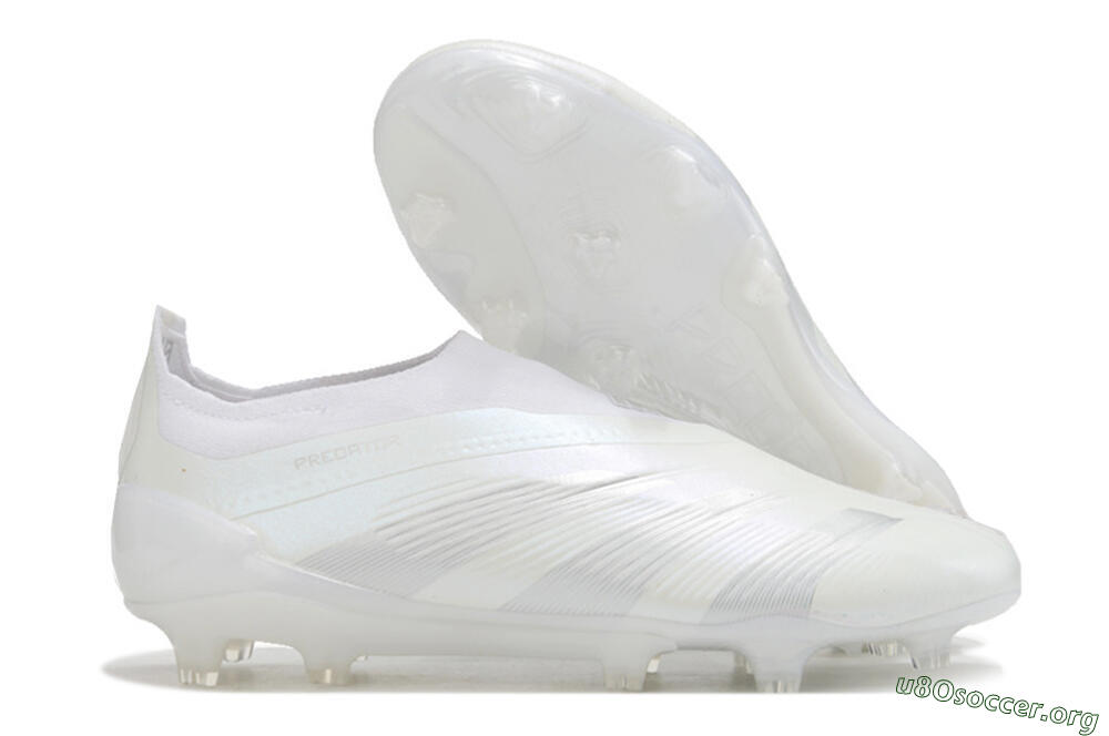Adidas Predator Elite Laceless FG Football Boots - White/Silver 2