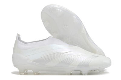 Adidas Predator Elite Laceless FG Football Boots - White/Silver