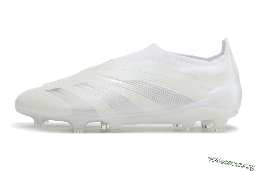 Adidas Predator Elite Laceless FG Football Boots - White/Silver 3