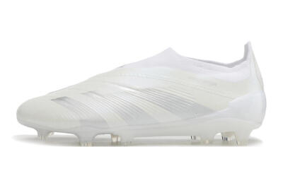Adidas Predator Elite Laceless FG Football Boots - White/Silver