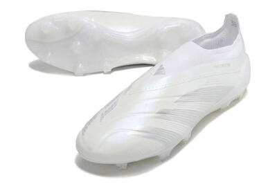 Adidas Predator Elite Laceless FG Football Boots - White/Silver