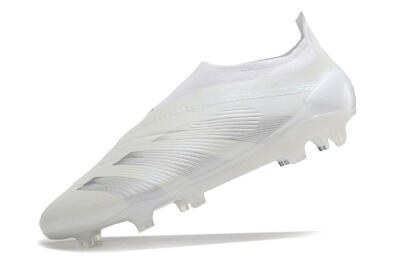 Adidas Predator Elite Laceless FG Football Boots - White/Silver