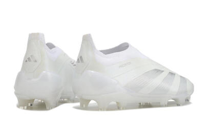 Adidas Predator Elite Laceless FG Football Boots - White/Silver