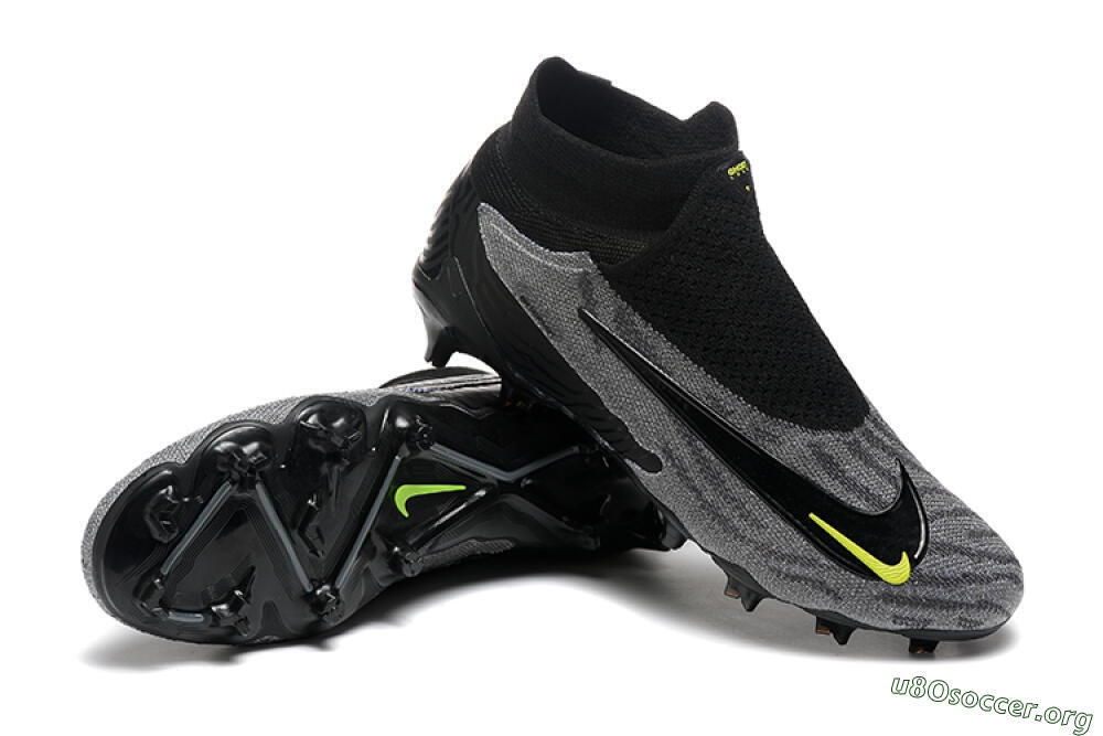 Nike Phantom GX Elite FG Football Boots - Black/Grey/Yellow 4