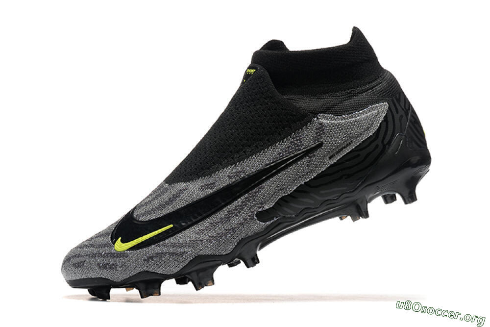 Nike Phantom GX Elite FG Football Boots - Black/Grey/Yellow 8