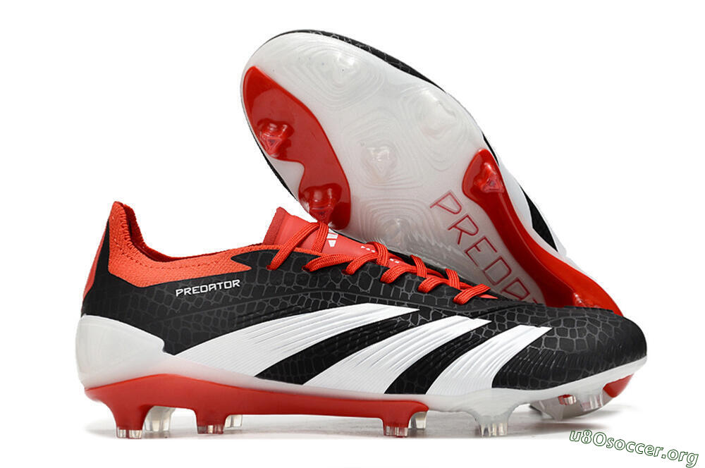 Adidas Predator Accuracy+ FG Football Boots - Black/White/Red 2